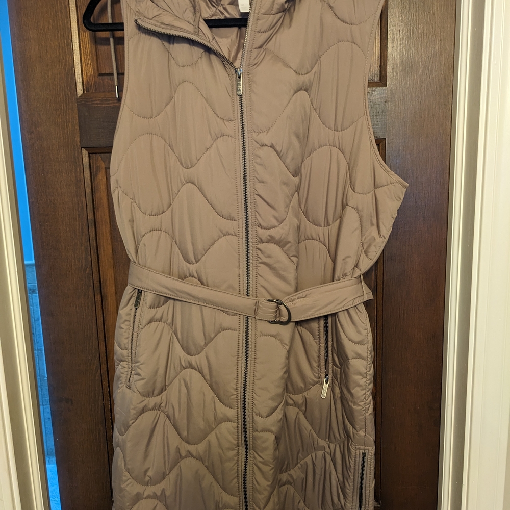 Sleeveless Quilted Vest with Belt